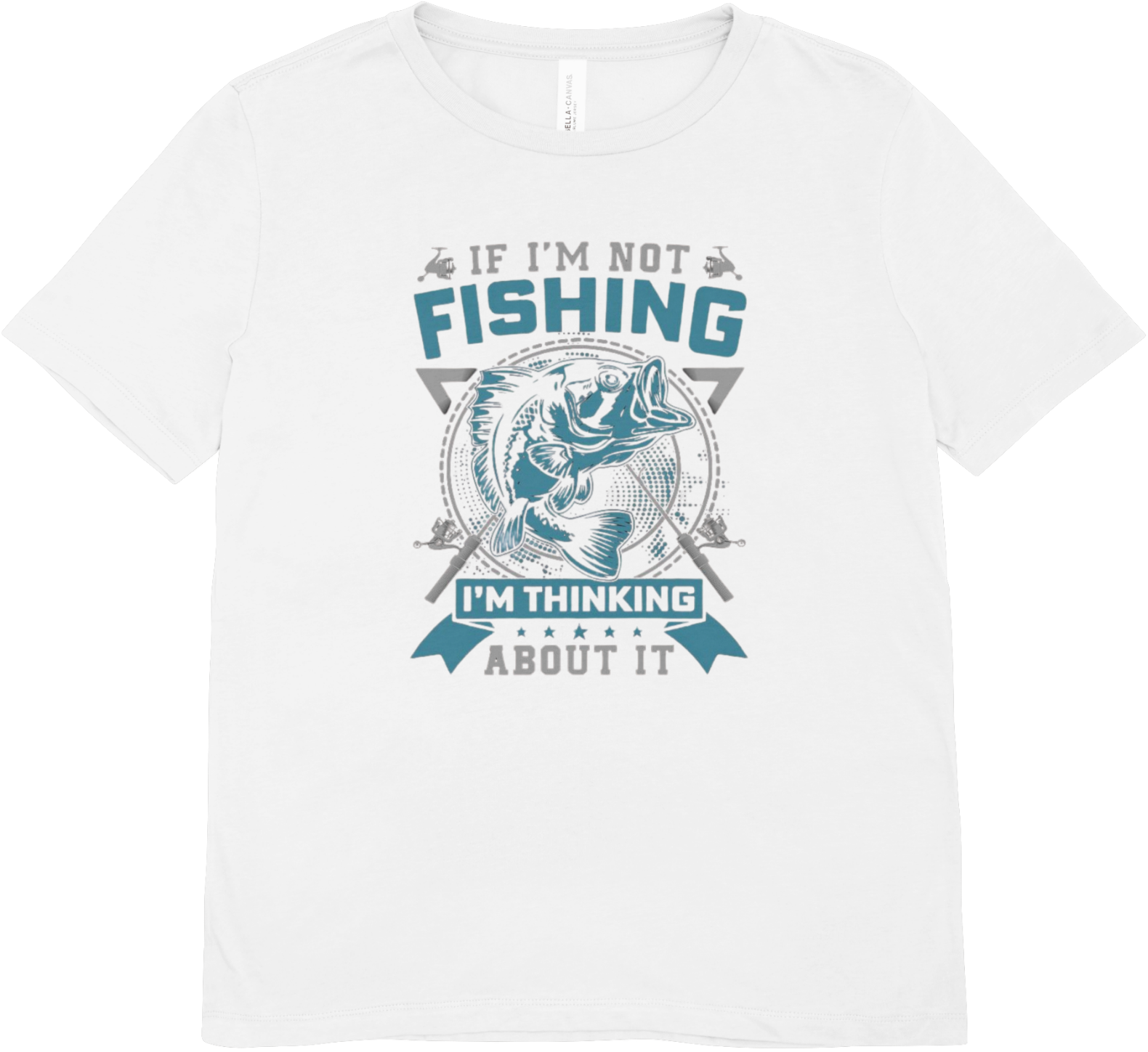 Tricou barbatesc pescuit 100% bumbac THINKING ABOUT FISHING