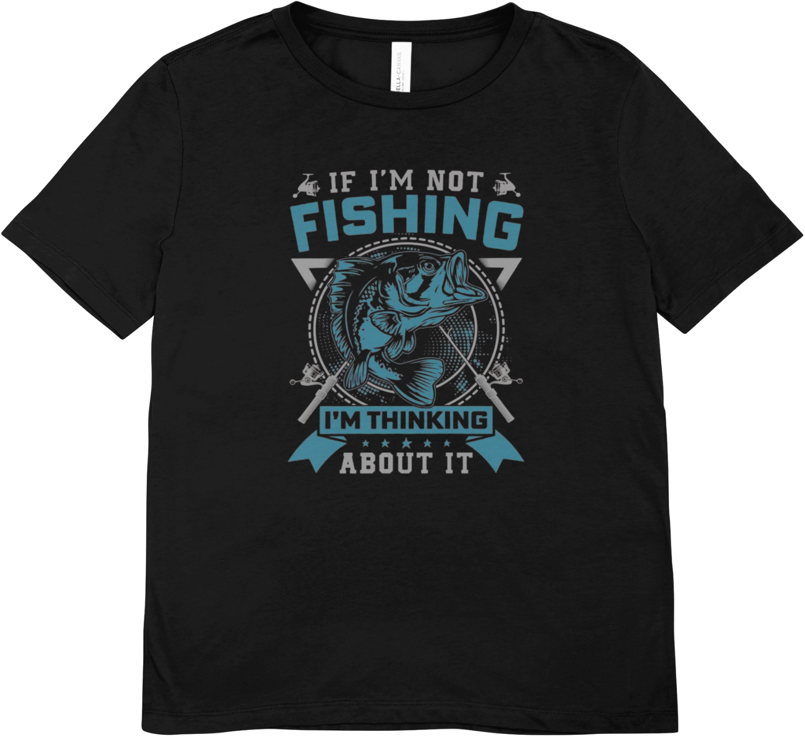 Tricou barbatesc pescuit 100% bumbac THINKING ABOUT FISHING