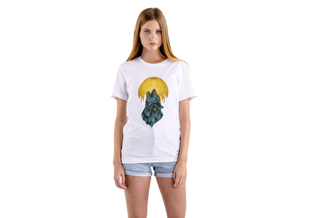 Tricou unisex cu lup 100% bumbac Wolf